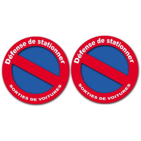 Défense de stationner - 2stickers de10cm - Sticker/autocollant