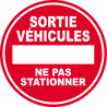 SORTIE de VEHICULES ne pas stationner - 15cm - Sticker/autocollant