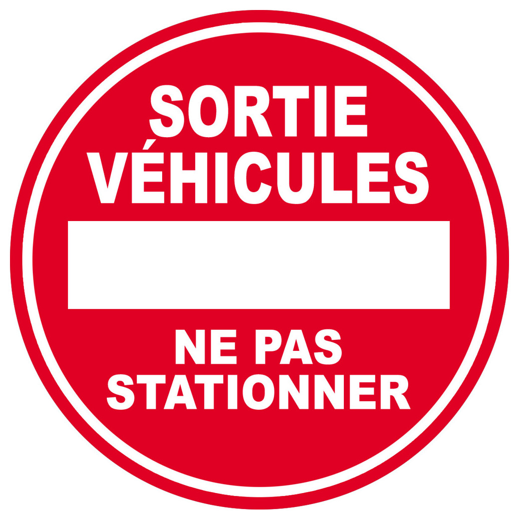 SORTIE de VEHICULES ne pas stationner - 10cm - Sticker/autocollant