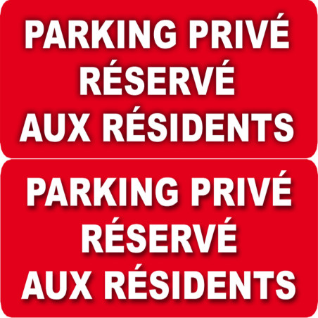 stationnement réservé aux résidents - 2x10 cm - Sticker/autocollant