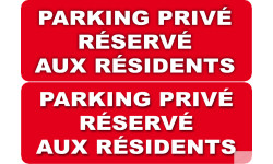 stationnement réserve aux résidents - 2 stickers 29,7x10cm - Sticker/autocollant
