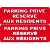 stationnement réserve aux résidents - 2 stickers 29,7x10cm - Sticker/autocollant