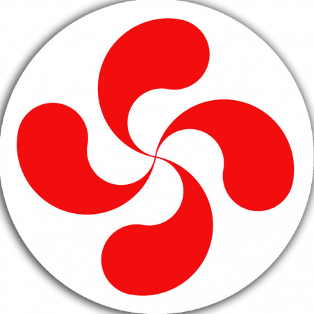 Croix Basque rouge fond blanc