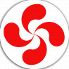 Croix Basque rouge fond blanc - 5cm - Sticker/autocollant