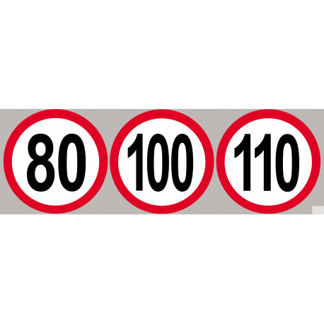 Lot Disques de vitesse 80-100-110 rouge - 10cm - Sticker/autocollant