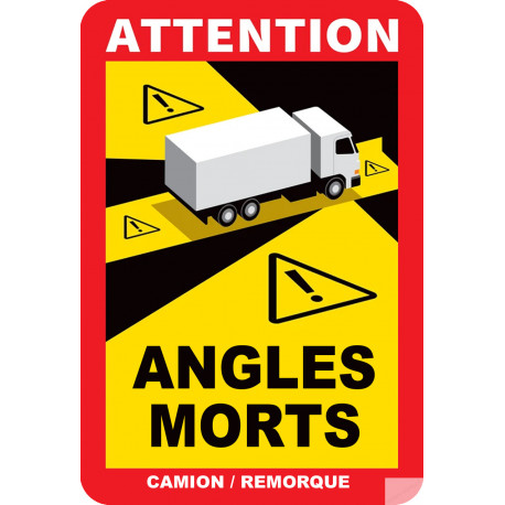 Angles morts poids lourds - 17x25cm - Sticker/autocollant