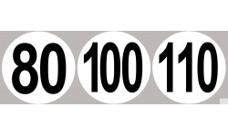 Lot Disques de vitesse 80-100-110 - 15cm - Sticker/autocollant