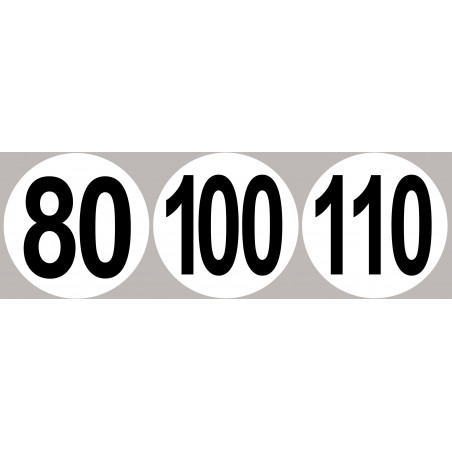 Lot Disques de vitesse 80-100-110 - 20cm - Sticker/autocollant