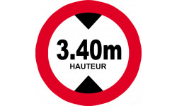 hauteur de passage maximum 3.40m - 20cm - Sticker/autocollant