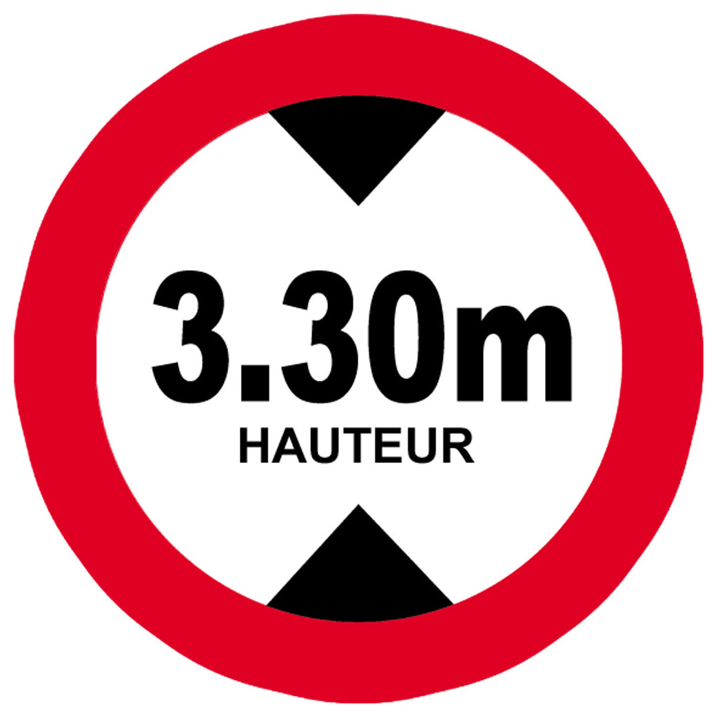 hauteur de passage maximum 3.30m - 20cm - Sticker/autocollant