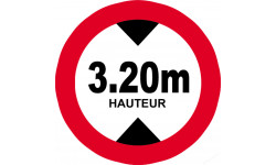 hauteur de passage maximum 3.20m - 20cm - Sticker/autocollant