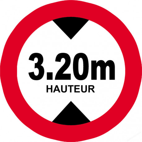 hauteur de passage maximum 3.20m - 20cm - Sticker/autocollant