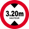 hauteur de passage maximum 3.20m - 20cm - Sticker/autocollant