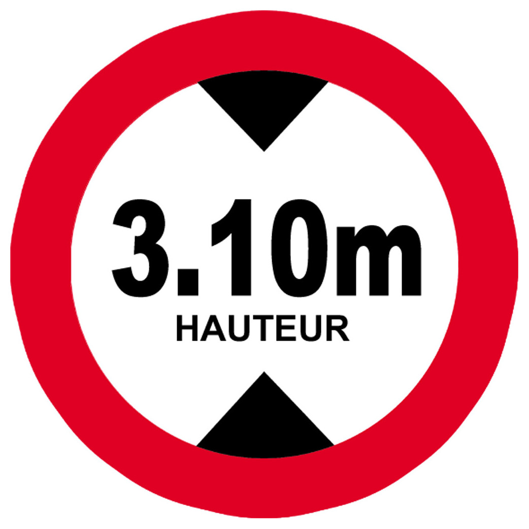 hauteur de passage maximum 3.10m - 20cm - Sticker/autocollant