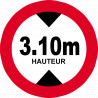 hauteur de passage maximum 3.10m - 20cm - Sticker/autocollant