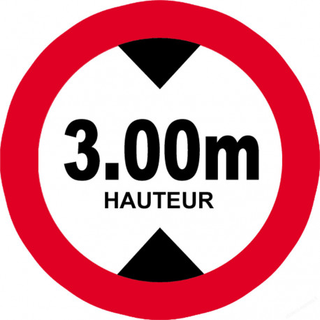 hauteur de passage maximum 3m - 20cm - Sticker/autocollant