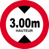 hauteur de passage maximum 3m - 20cm - Sticker/autocollant