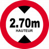 hauteur de passage maximum 2.70m - 20cm - Sticker/autocollant