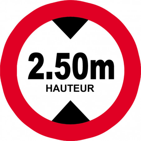 hauteur de passage maximum 2.50m - 20cm - Sticker/autocollant