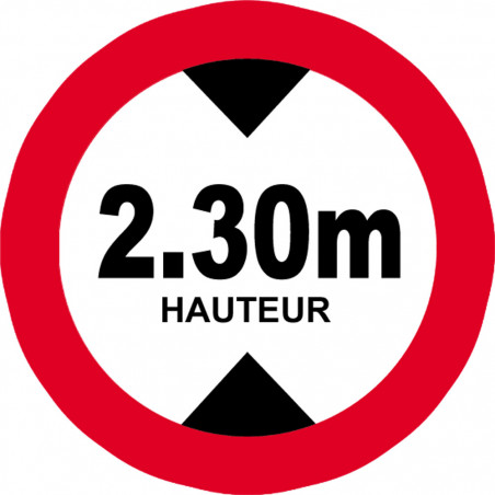 hauteur de passage maximum 2.30m - 20cm - Sticker/autocollant