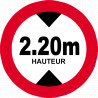 hauteur de passage maximum 2.20m - 20cm - Sticker/autocollant