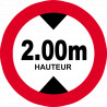 hauteur de passage maximum 2.00m - 20cm - Sticker/autocollant