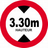 hauteur de passage maximum 3.30m - 15cm - Sticker/autocollant