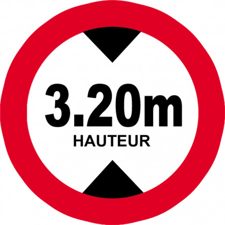 hauteur de passage maximum 3.20m - 15cm - Sticker/autocollant