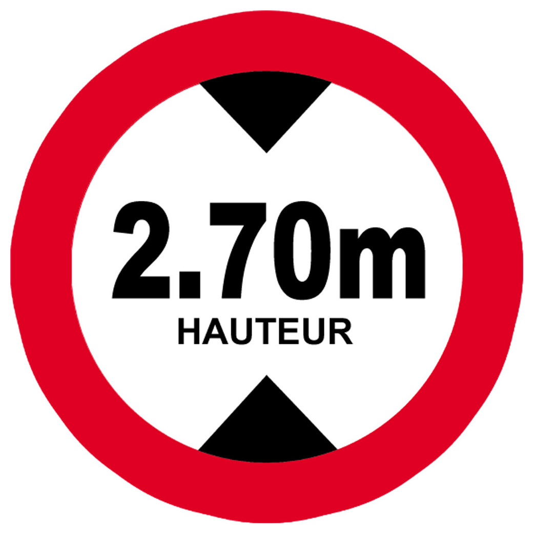 hauteur de passage maximum 2.70m - 15cm - Sticker/autocollant