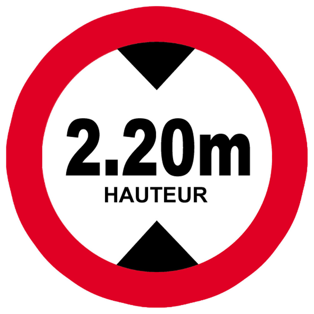 hauteur de passage maximum 2.20m - 15cm - Sticker/autocollant