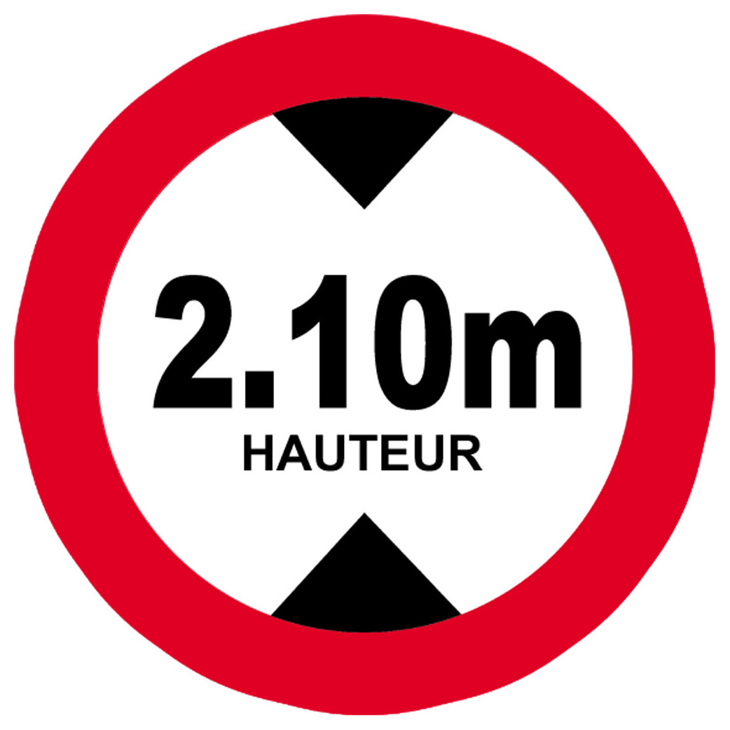hauteur de passage maximum 2.10m - 15cm - Sticker/autocollant