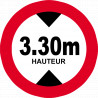 hauteur de passage maximum 3.30m - 10cm - Sticker/autocollant