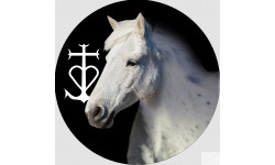 Cheval Camarguais - 5cm - Sticker/autocollant