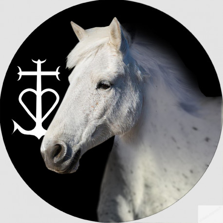 Cheval Camarguais - 10cm - Sticker/autocollant