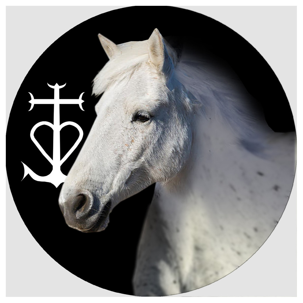 Cheval Camarguais - 20cm - Sticker/autocollant
