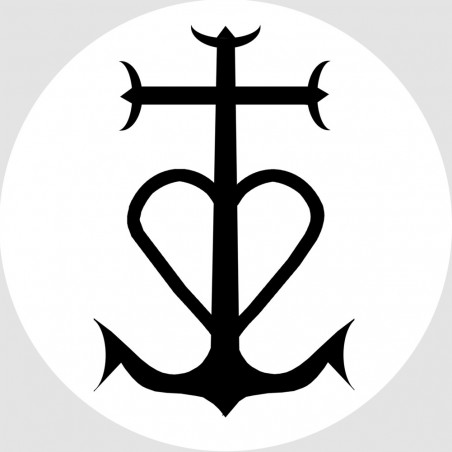 Croix Camarguaise noir et blanc - 5cm - Sticker/autocollant
