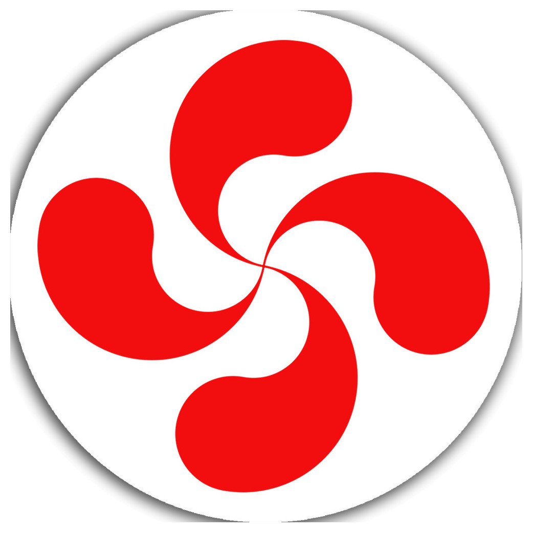 Croix Basque rouge fond blanc - 20cm - Sticker/autocollant