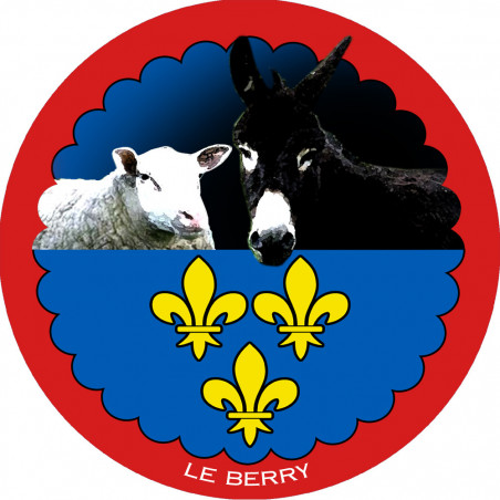 mouton Berrichon et L'âne grand noir du Berry - 5cm - Sticker/autocollant