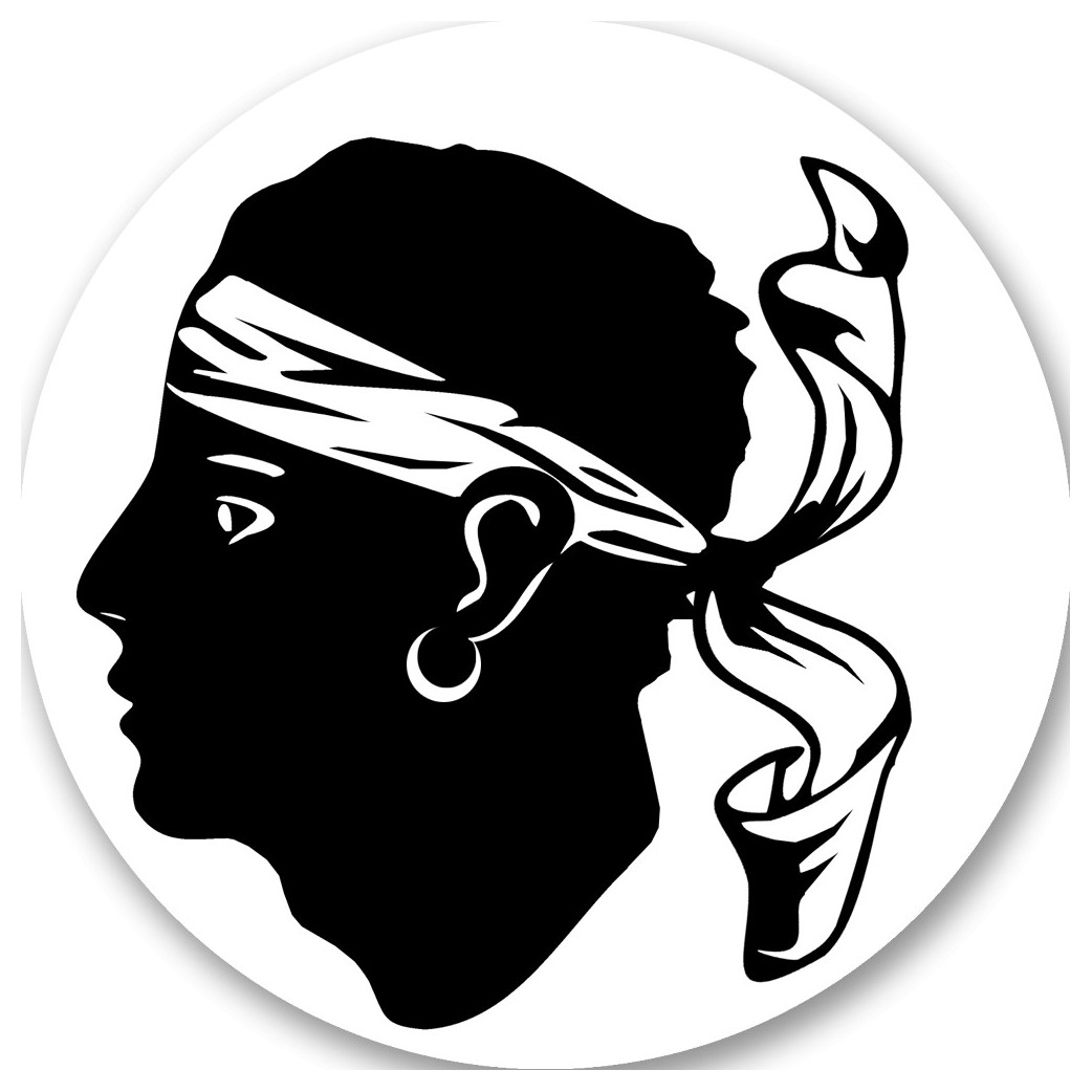 Corsica noir - 20cm - Sticker/autocollant