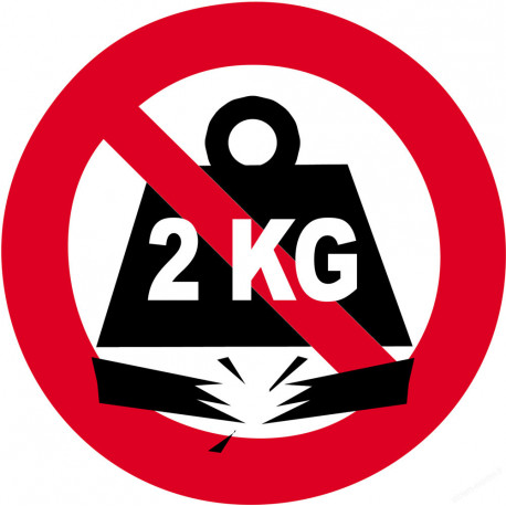 charge maximum 2 KG - 10cm - Sticker/autocollant