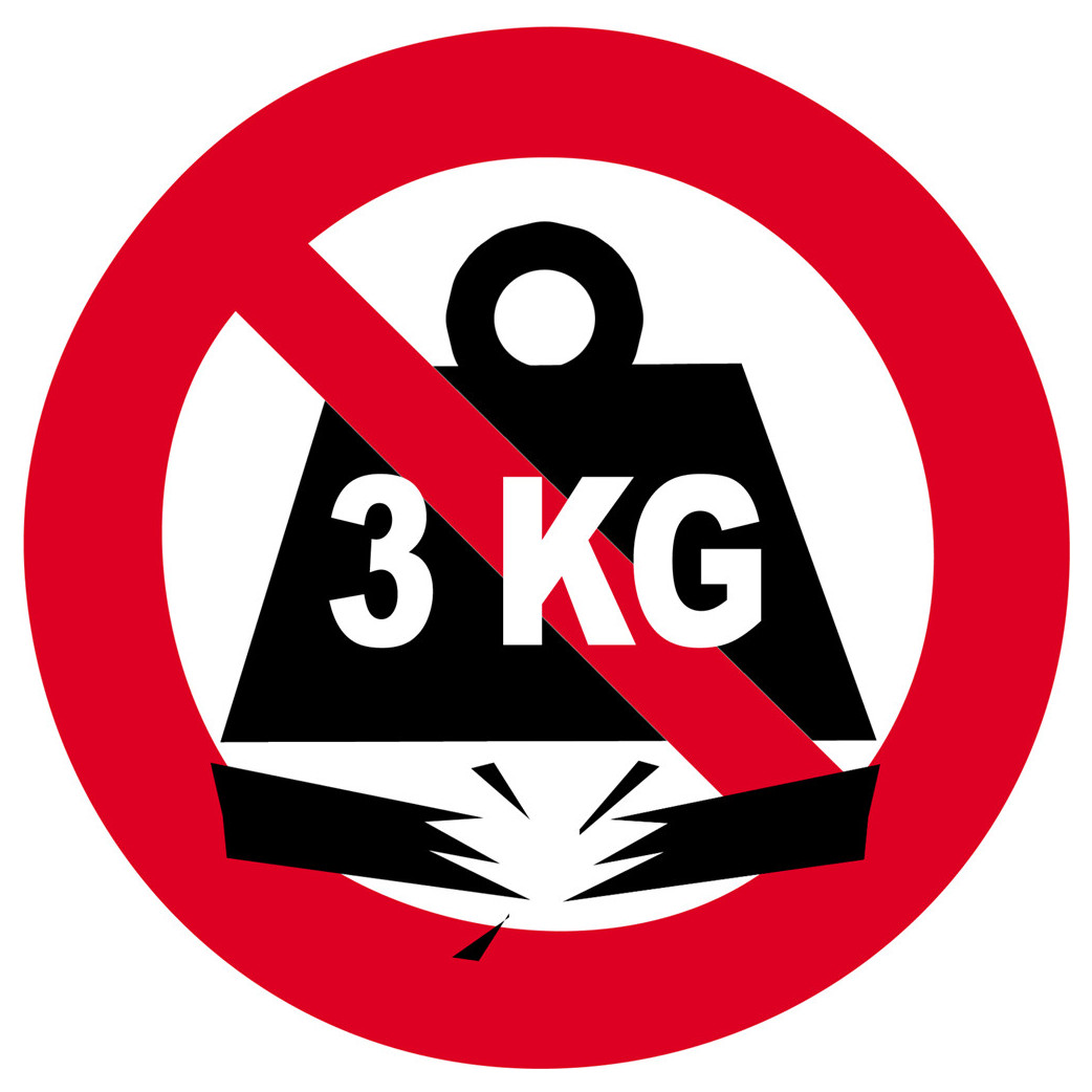 charge maximum 3 KG - 15cm - Sticker/autocollant