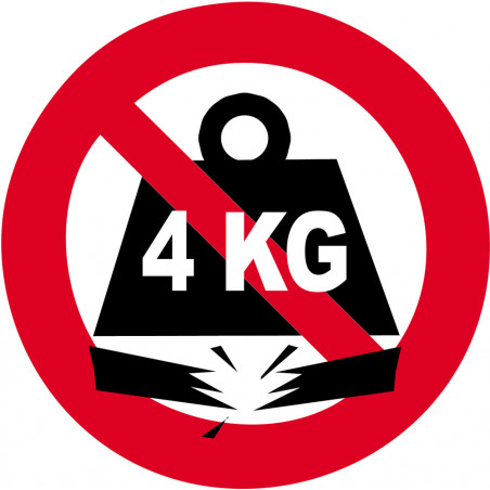 charge maximum 4 KG - 20cm - Sticker/autocollant