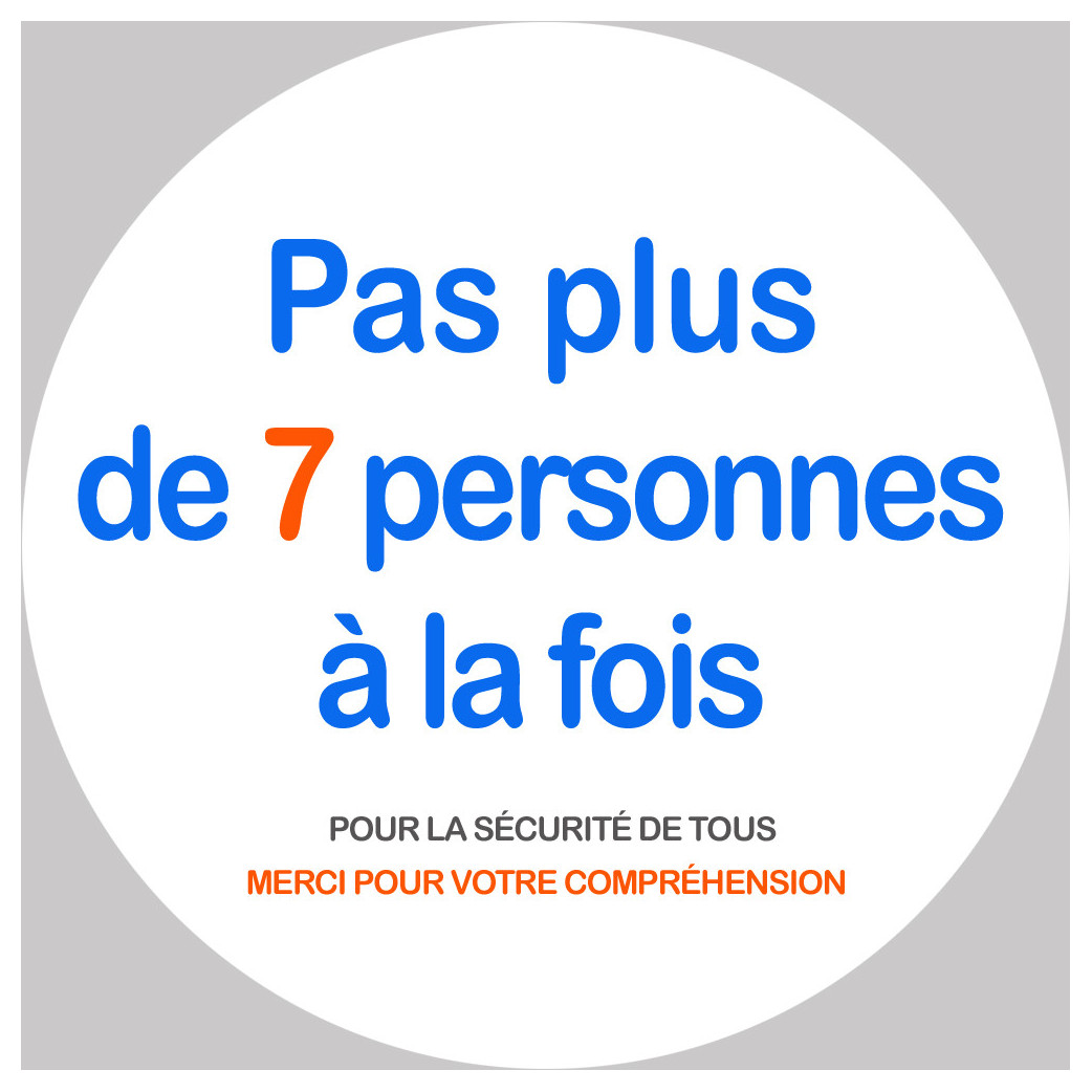 Pas plus de 7 personnes à la fois - 10cm - Sticker/autocollant