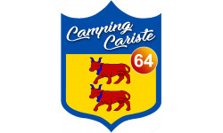 Blason Camping cariste Béarnais 64 - 15x20cm - Sticker/autocollant