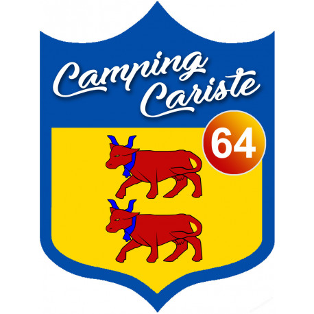 Blason Camping cariste Béarnais 64 - 15x11.2cm - Sticker/autocollant