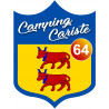 Blason Camping cariste Béarnais 64 - 15x11.2cm - Sticker/autocollant