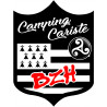 blason camping cariste BZH - 15x11.2cm - Sticker/autocollant