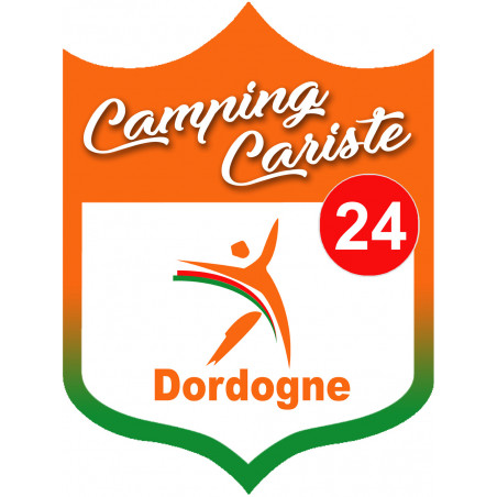 blason camping cariste Dordogne 24 - 20x15cm - Sticker/autocollant
