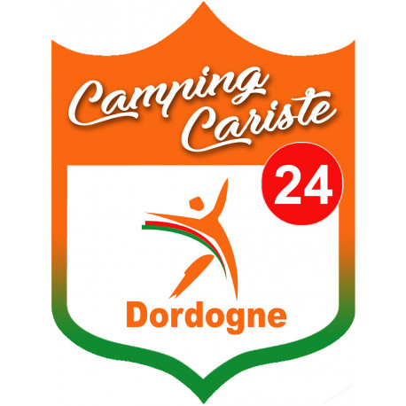 blason camping cariste Dordogne 24 - 15x11.2cm - Sticker/autocollant