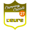 blason camping cariste l'Eure 27 - 15x11.2cm - Sticker/autocollant